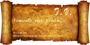 Tomcsányi Viola névjegykártya